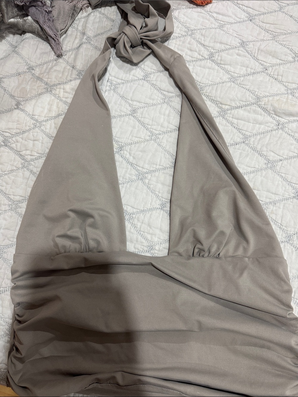 Women’s Halter Swim Top in Taupe